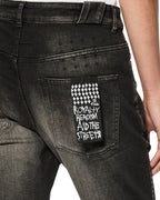 Mens Chitch Tarr Studded Slim Denim Jeans - Black