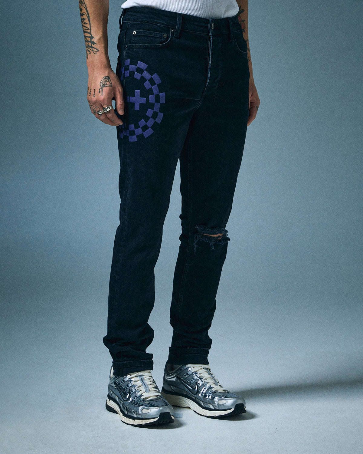 Mens Chitch Team Slim Denim Jeans - Black