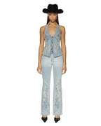 Womens Frontier Soho Paragon Patch Flare Denim Jeans - Denim