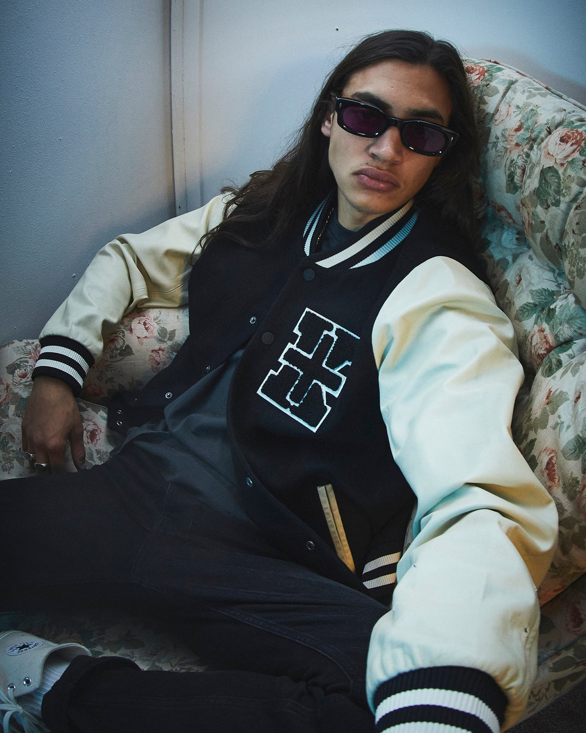 MENS KING PATCH LETTERMAN BLACK JACKETS