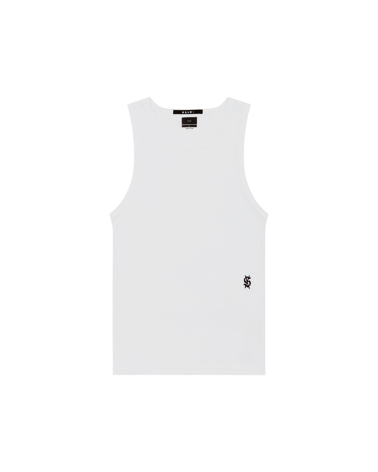 MENS  DEBUT SINGLET WHITE FITTED TEES