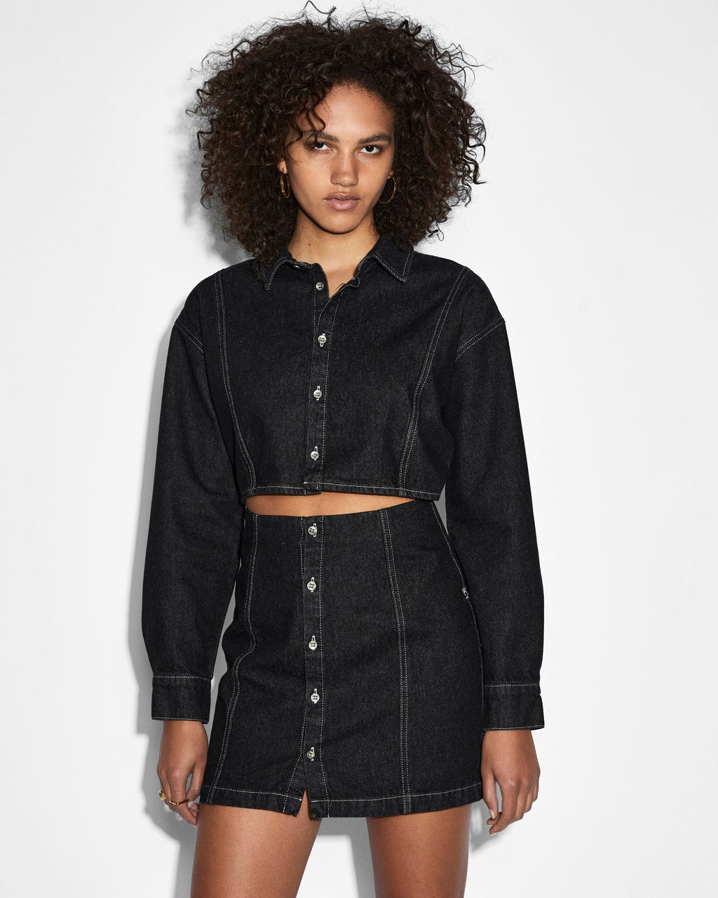 WOMENS CUTOUT SHIRT DRESS MIDNIGHT DRESSES