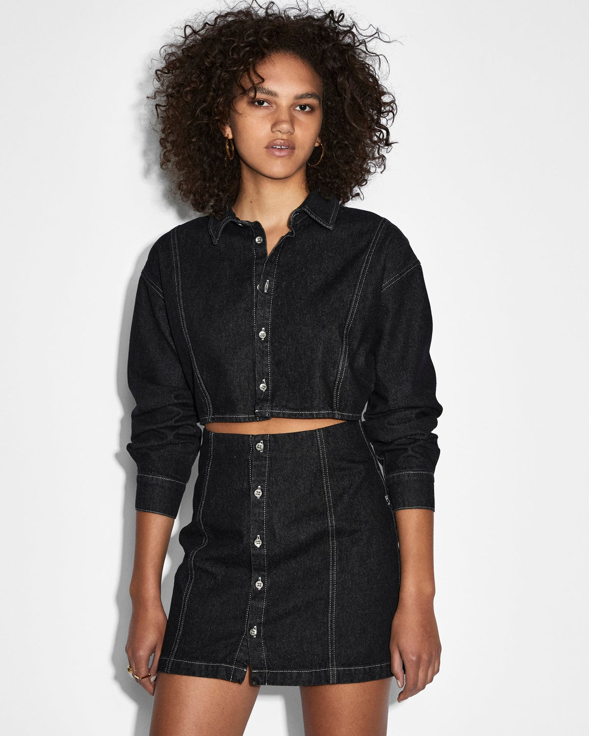 WOMENS CUTOUT SHIRT DRESS MIDNIGHT DRESSES