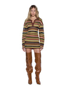 WOMENS TAMRIN KNITTED LS POLO DRESS MULTI DRESSES