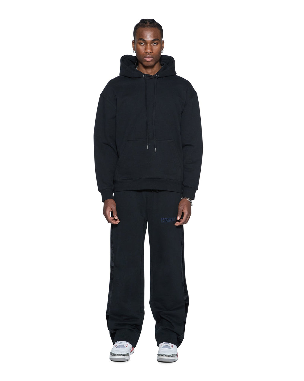 MENS 4X4 PAISE BIGGIE HOODIE COBALT BLACK FLEECE