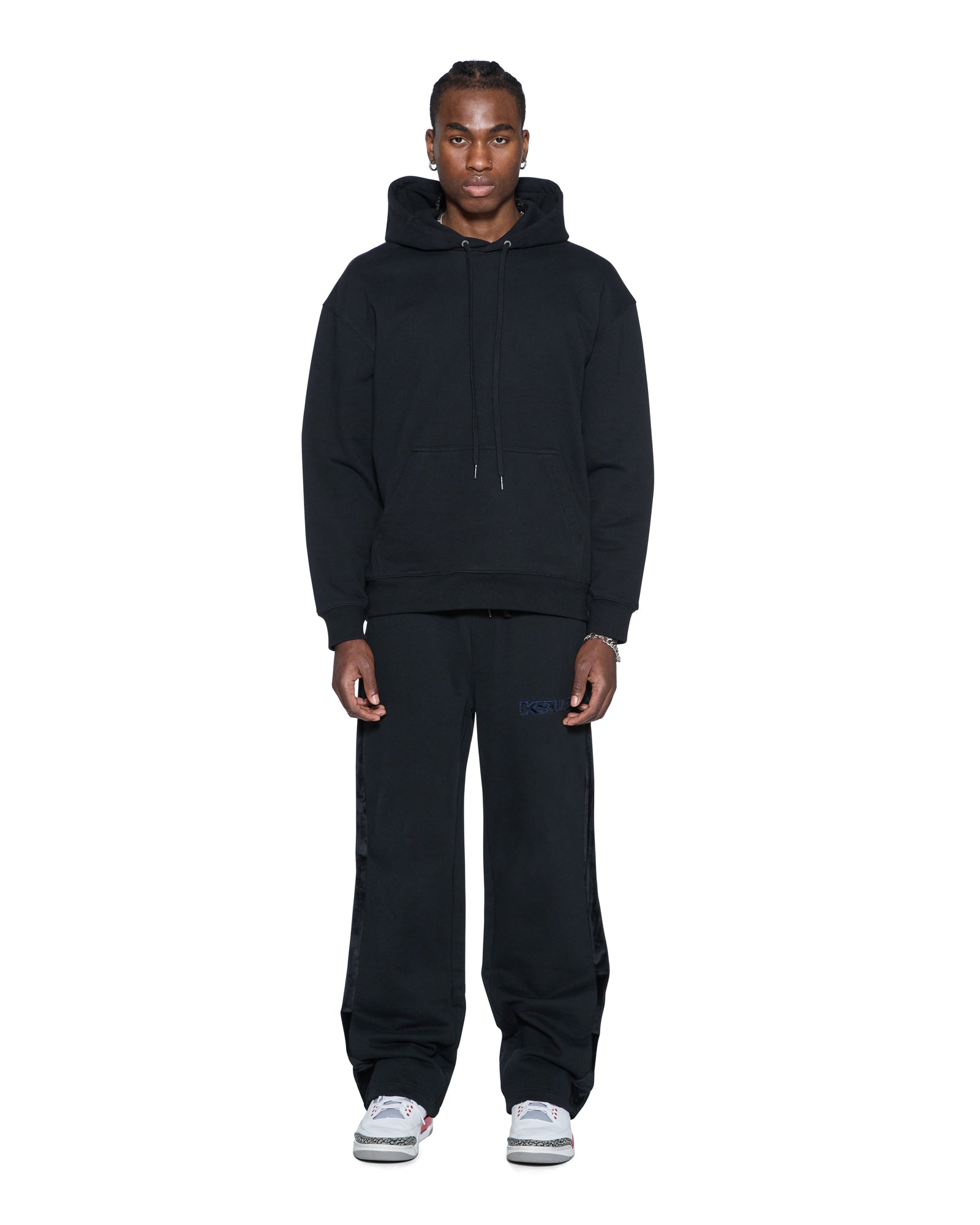 MENS 4X4 PAISE BIGGIE HOODIE COBALT BLACK FLEECE