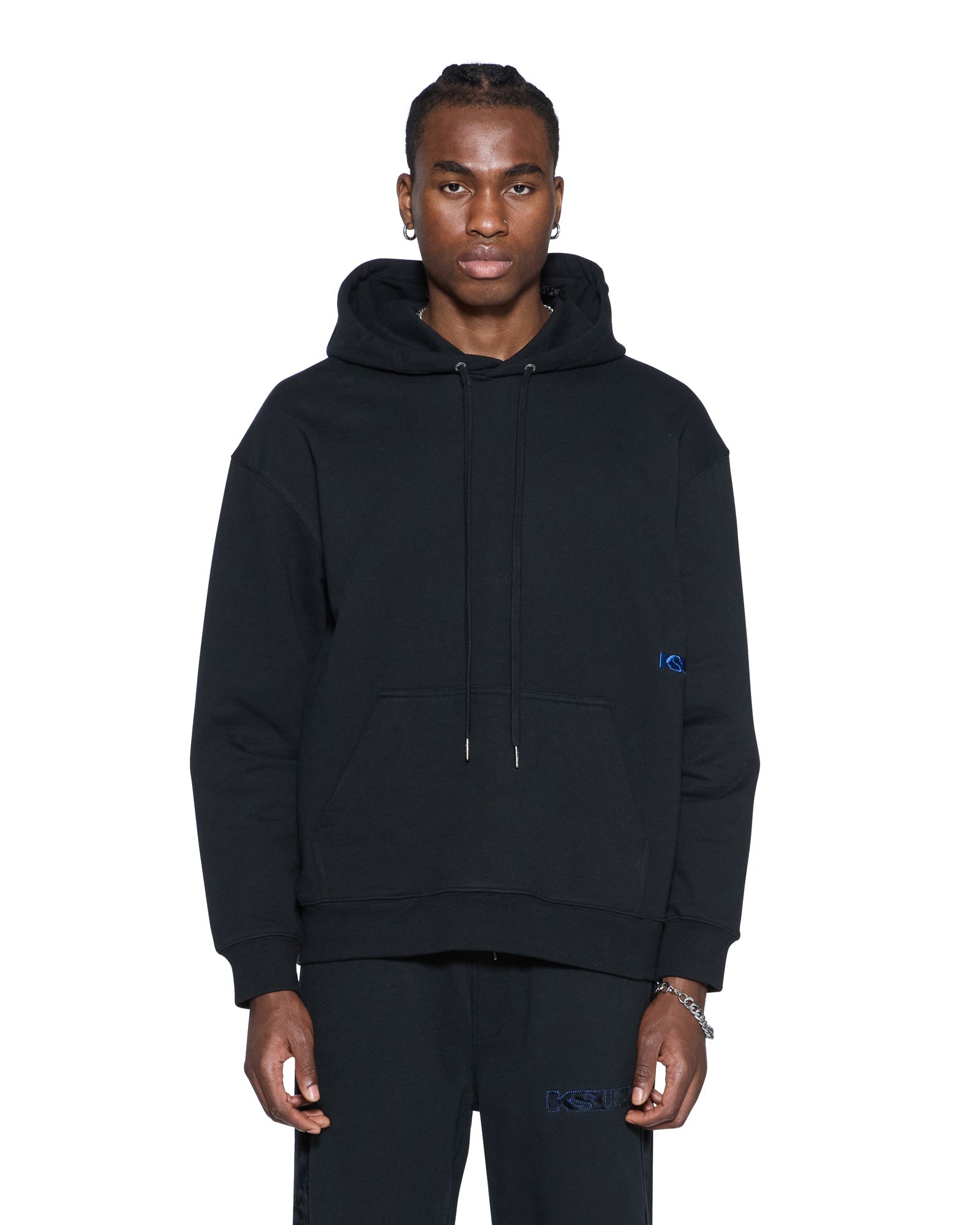 MENS 4X4 PAISE BIGGIE HOODIE COBALT BLACK FLEECE