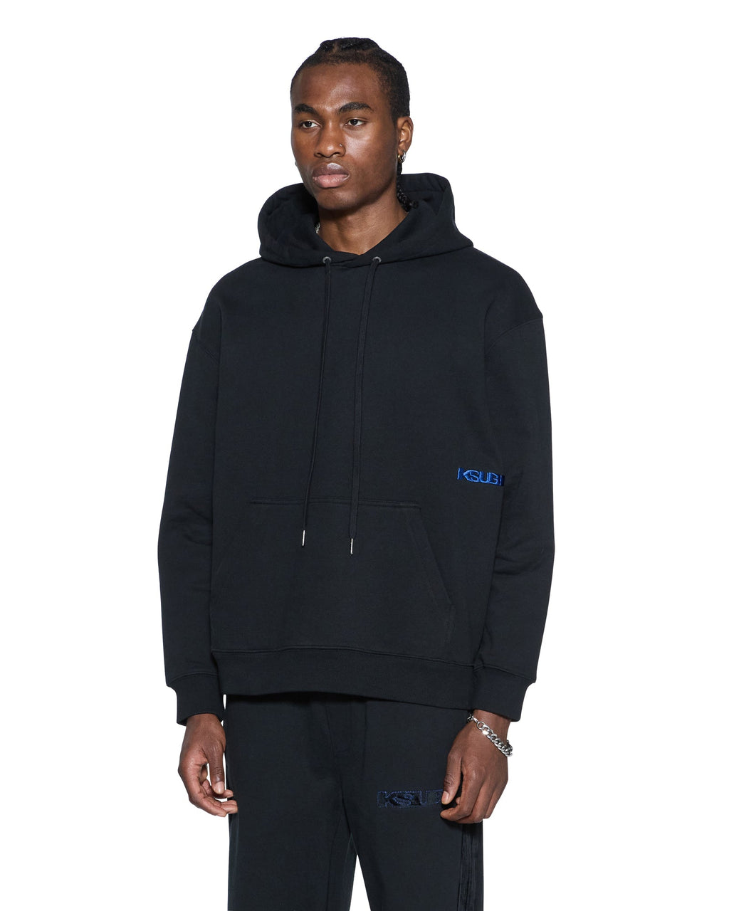 MENS 4X4 PAISE BIGGIE HOODIE COBALT BLACK FLEECE