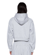 WOMENS COLLEGE ORIGIN ZIP HOODIE GREY MARLE FLEECE
