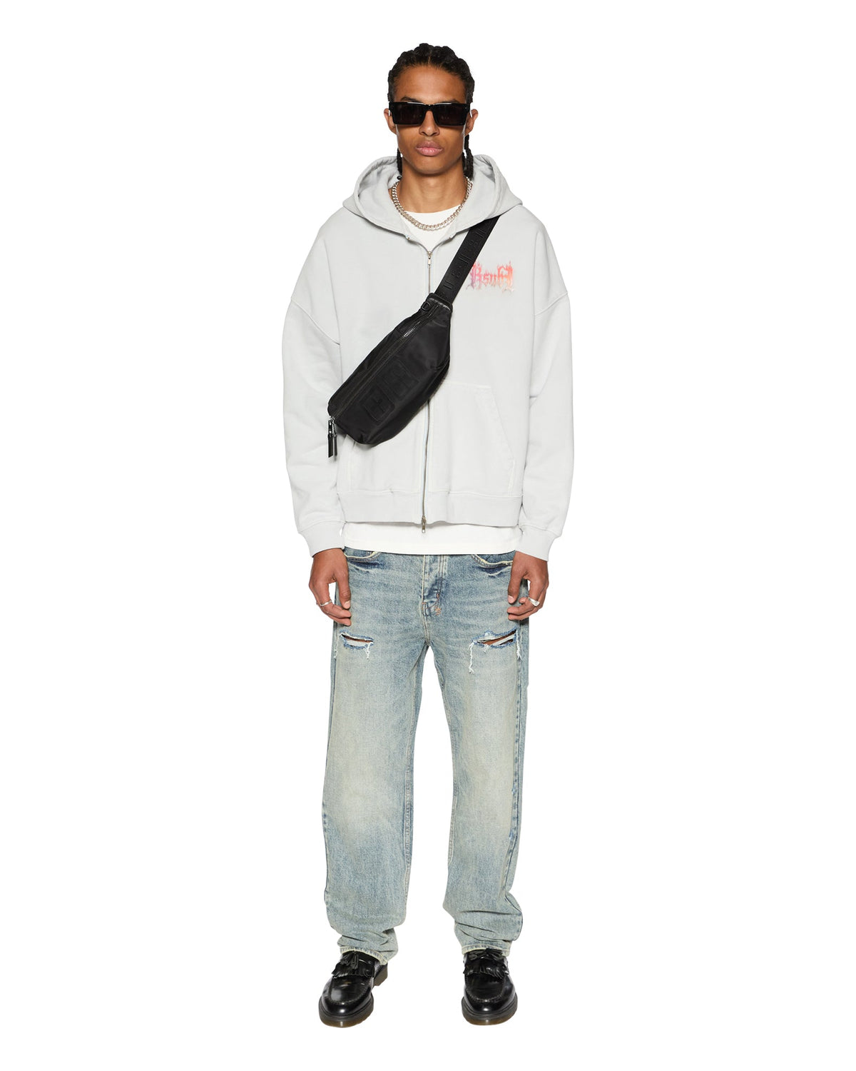 MENS ANTI K STAGE DIVE TRASHED DENIM JEANS