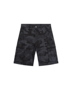 MENS FUGITIVE CARGO SHORT BLACK CAMO WALKSHORTS