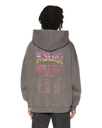 MENS GLOBAL EKCESS HOODIE CHARCOAL FLEECE