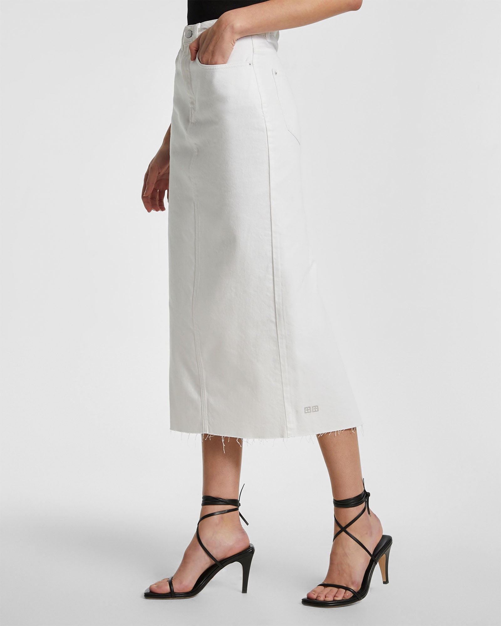 GRADUATE MIDI SKIRT BLANC