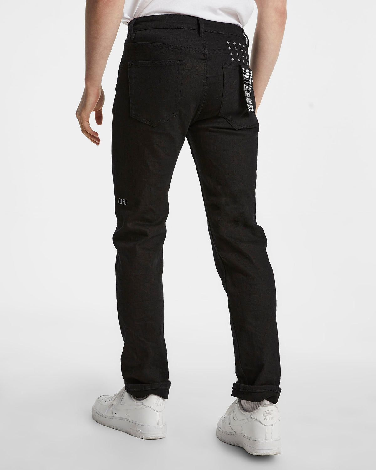 Mens Hazlow Ace Black Straight Denim Jeans - Black