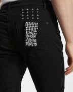 Mens Hazlow Ace Black Straight Denim Jeans - Black