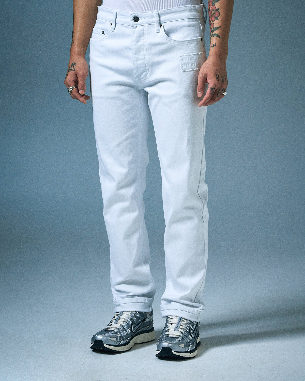 Mens Hazlow Whiteout Straight Denim Jeans - White