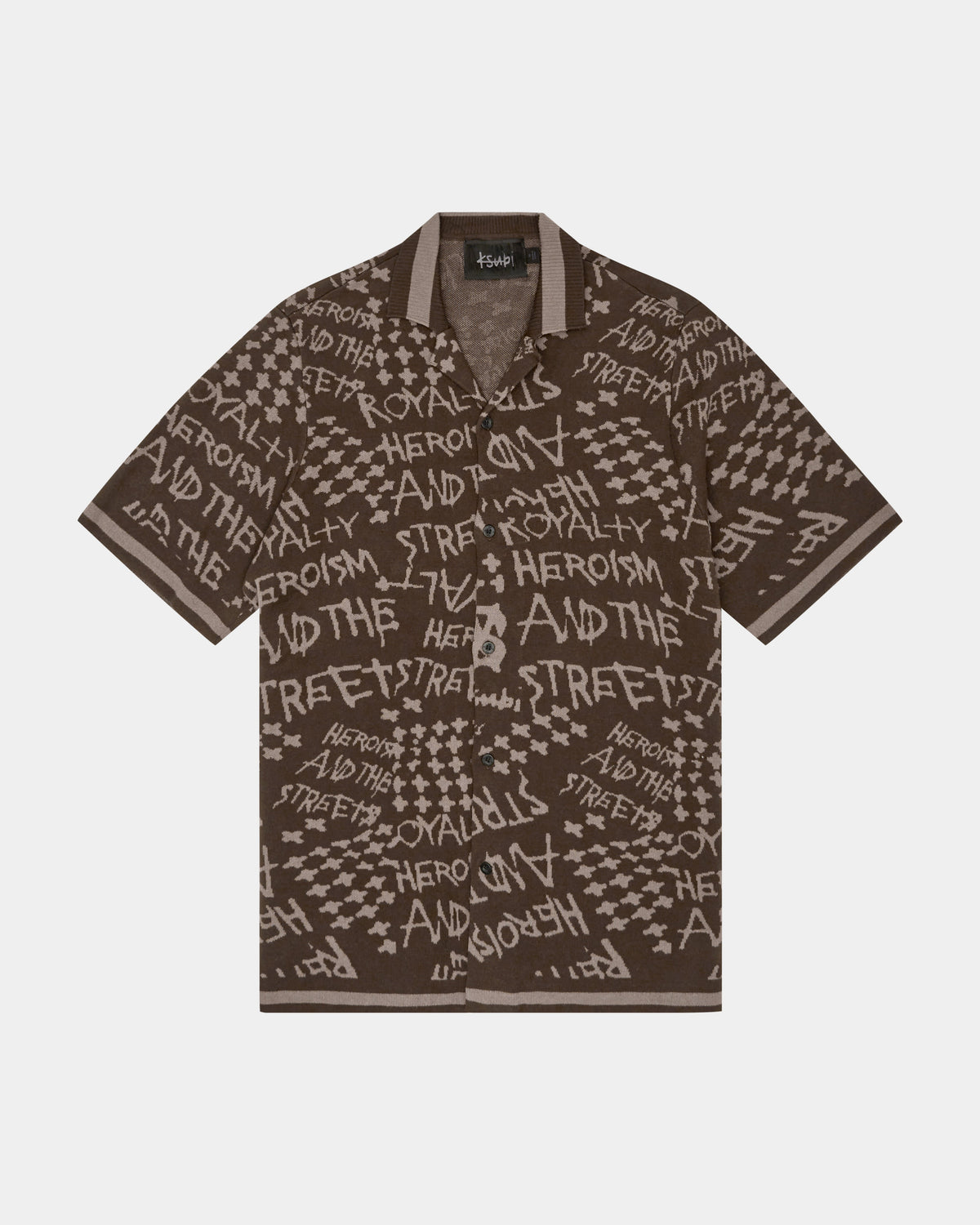 MENS HEROISM KNIT RESORT SS SHIRT JAVA SHIRTS