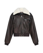 Womens Highway Bomber Chocolate Oversized Jackets - Brown