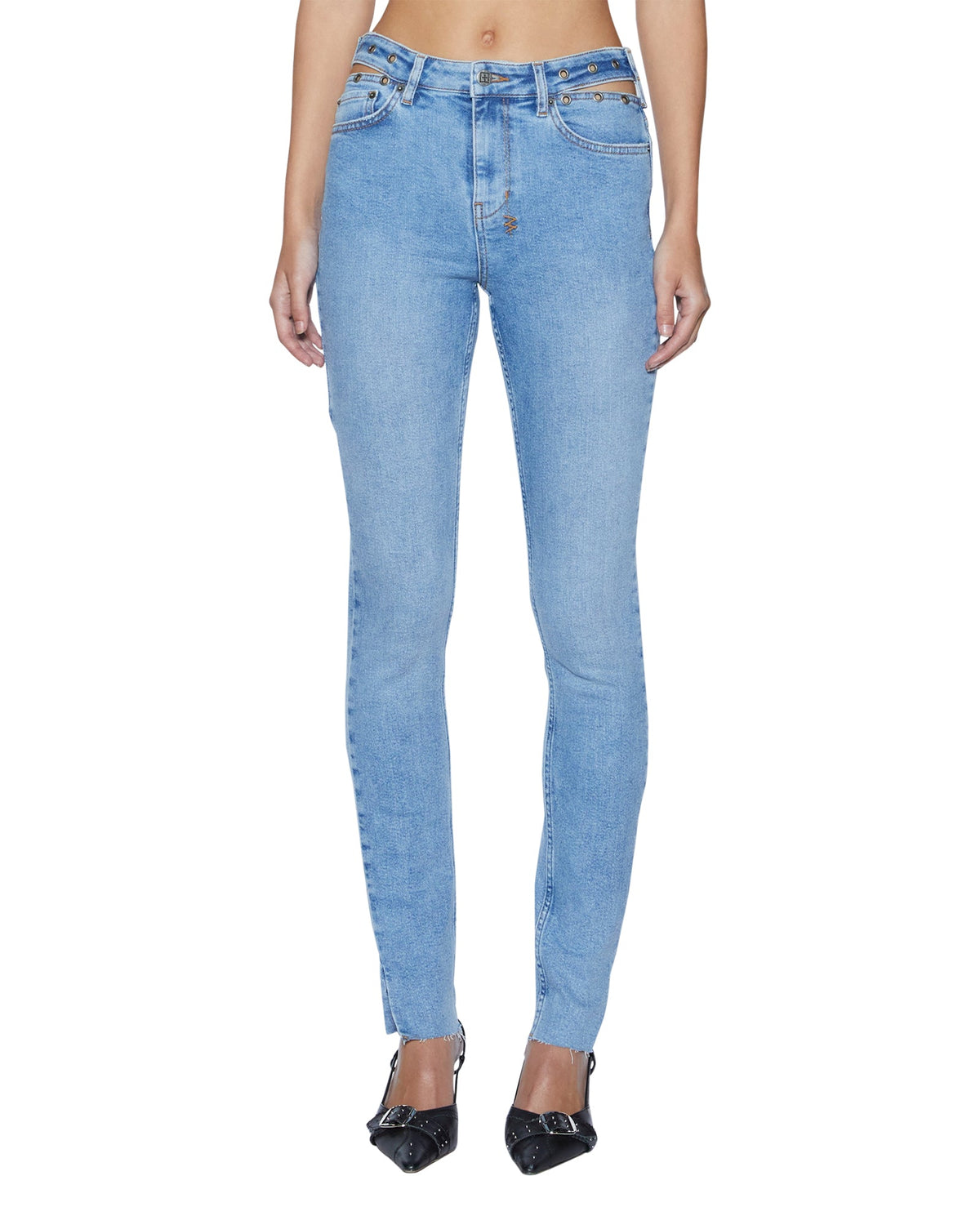 Womens Hi N Wasted Xtra Chroma Skinny Denim Jeans - Denim