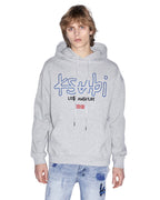 Mens La 4x4 Biggie Hoodie Grey Marle Oversized Fleece - Grey