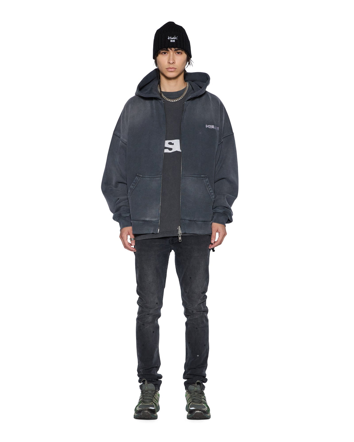 ACE EKCESS ZIP THRU HOODIE BLACK FADE