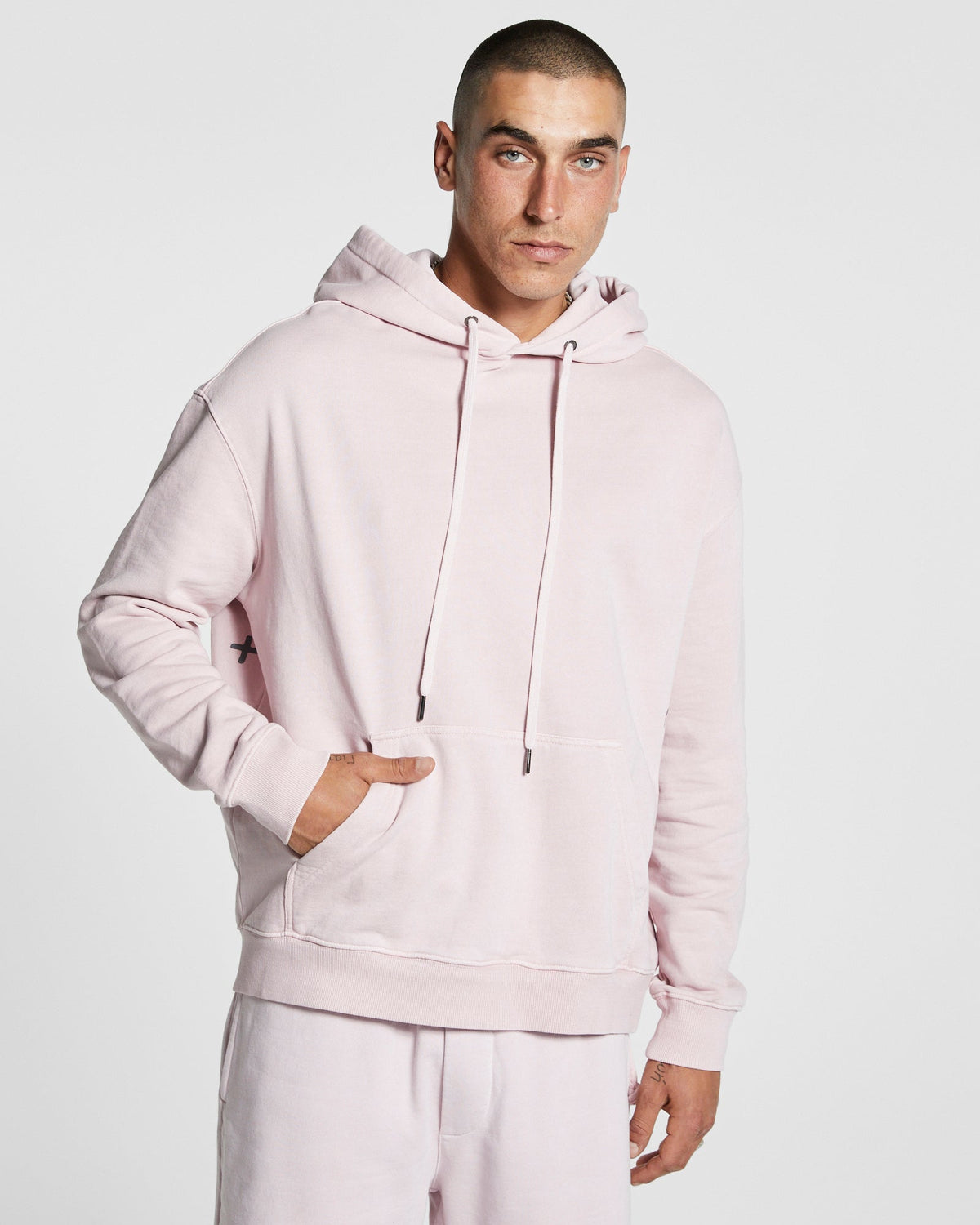 Mens 4 X 4 Biggie Hoodie Magnolia Oversized Fleece - Pink