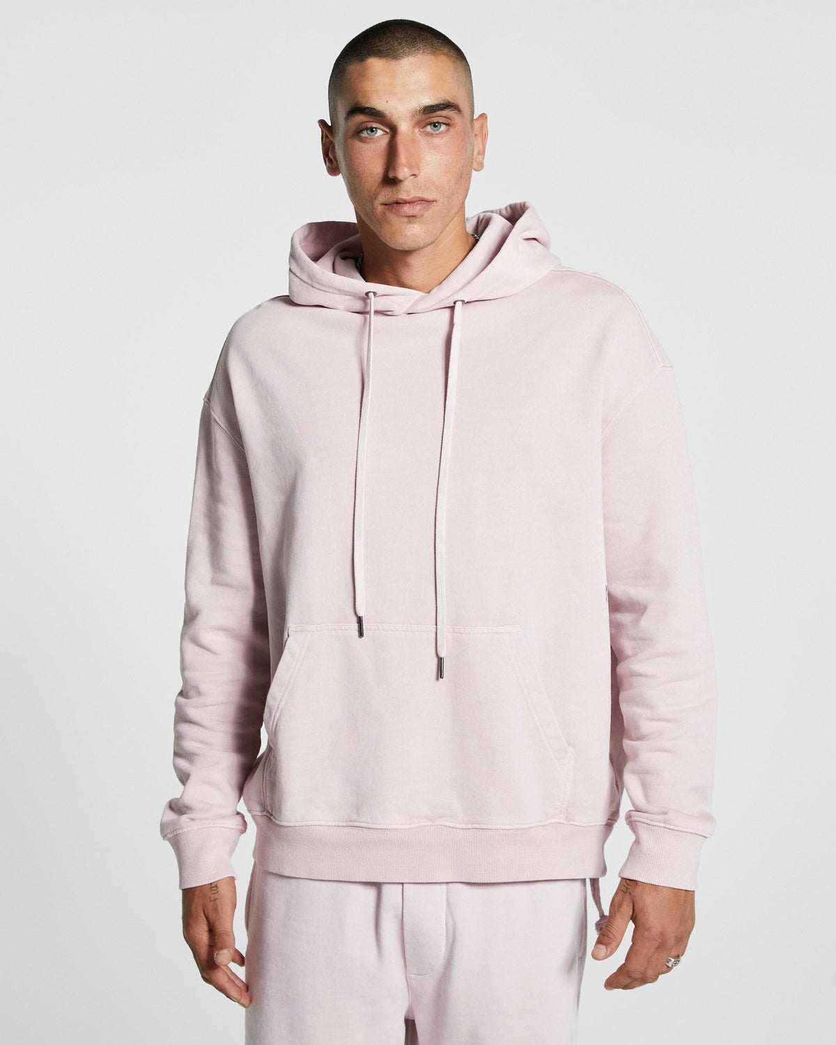 Mens 4 X 4 Biggie Hoodie Magnolia Oversized Fleece - Pink