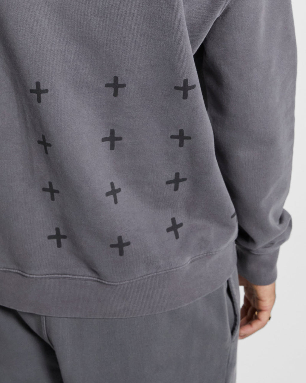 MENS 4 X 4 BIGGIE HOODIE CHARCOAL FLEECE