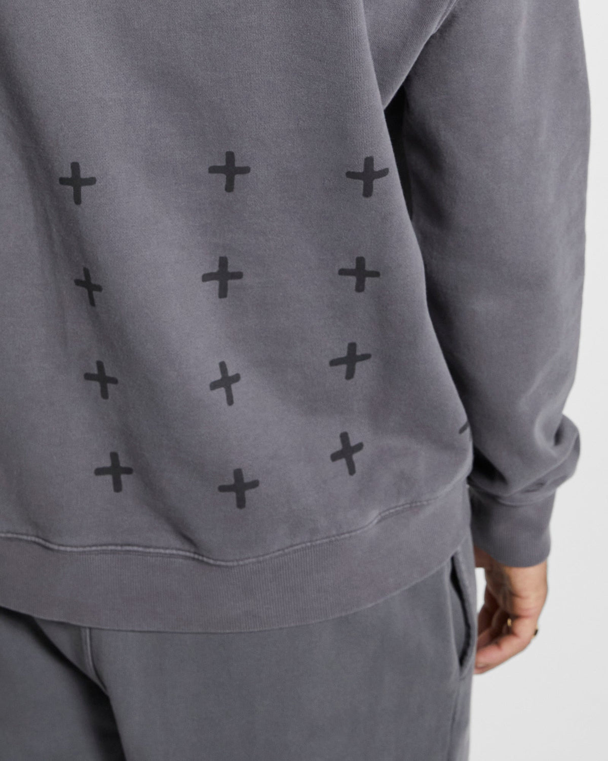 MENS 4 X 4 BIGGIE HOODIE CHARCOAL FLEECE