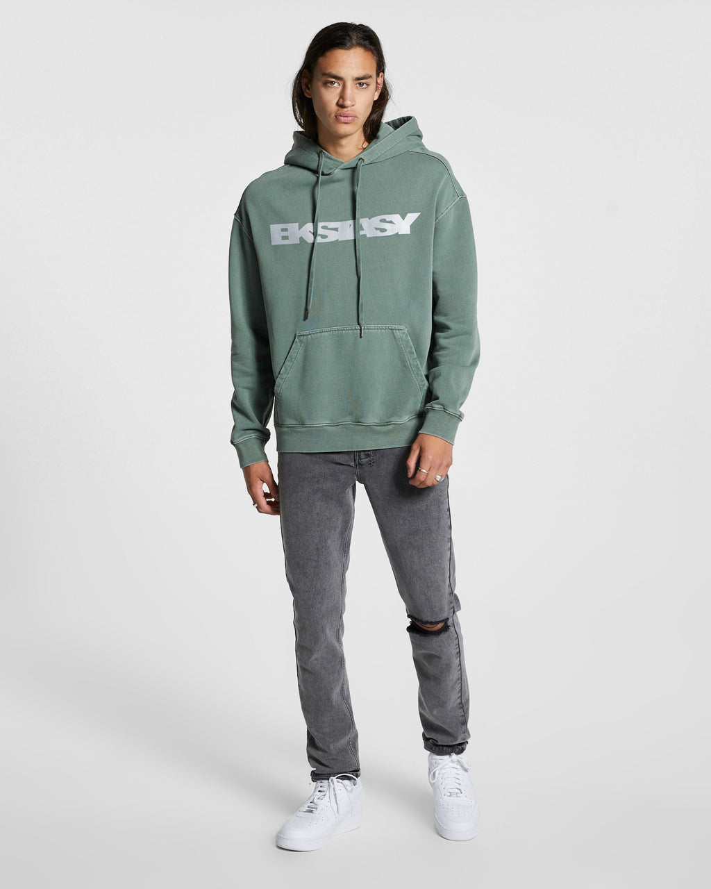 Mens Ekstacy Biggie Hoodie Dope Oversized Fleece - Green