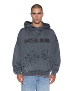 MENS BLASTED EKCESS HOODIE RHINO FLEECE