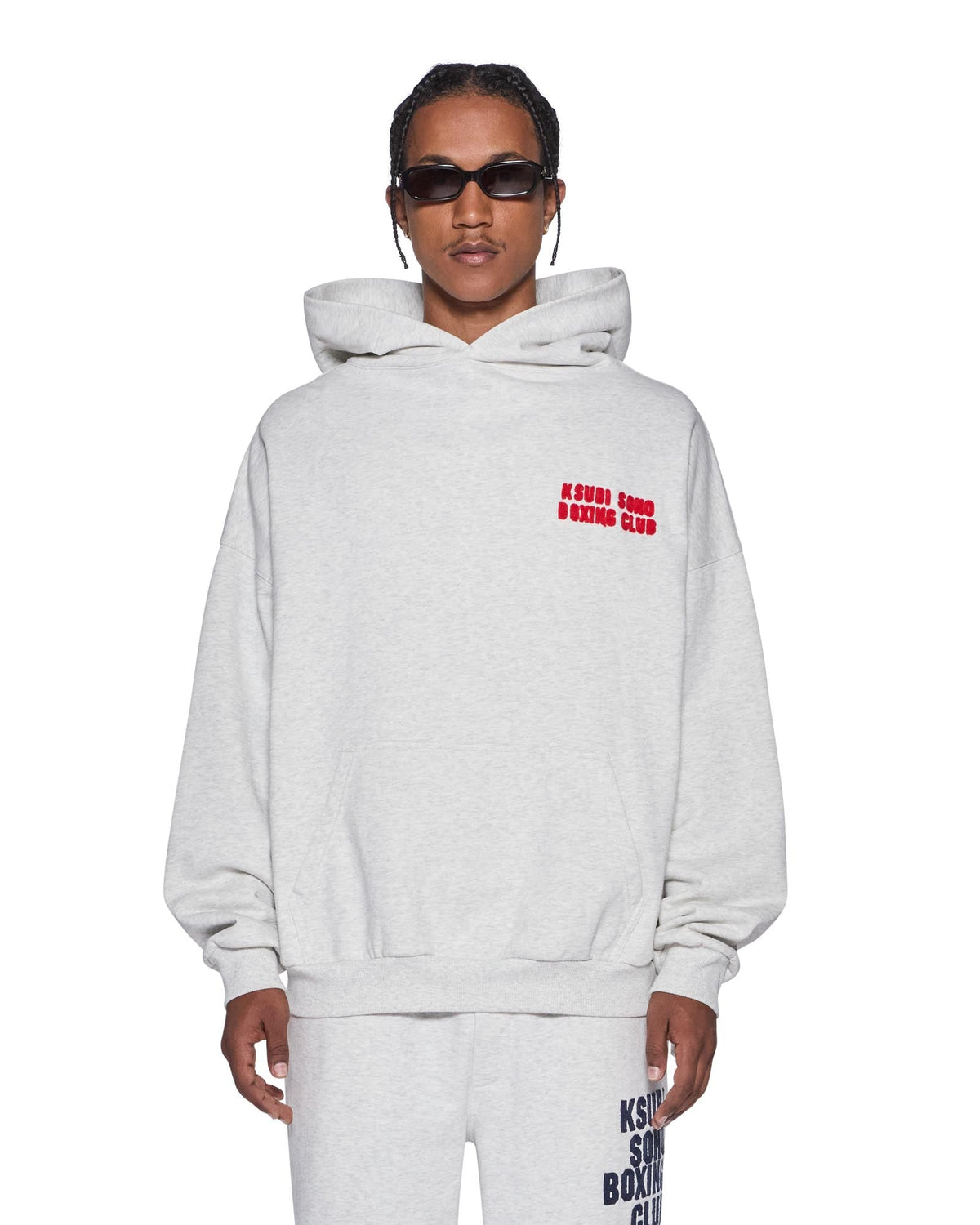 Mens Club Ekcess Hoodie Snow Marle Oversized Fleece - Grey