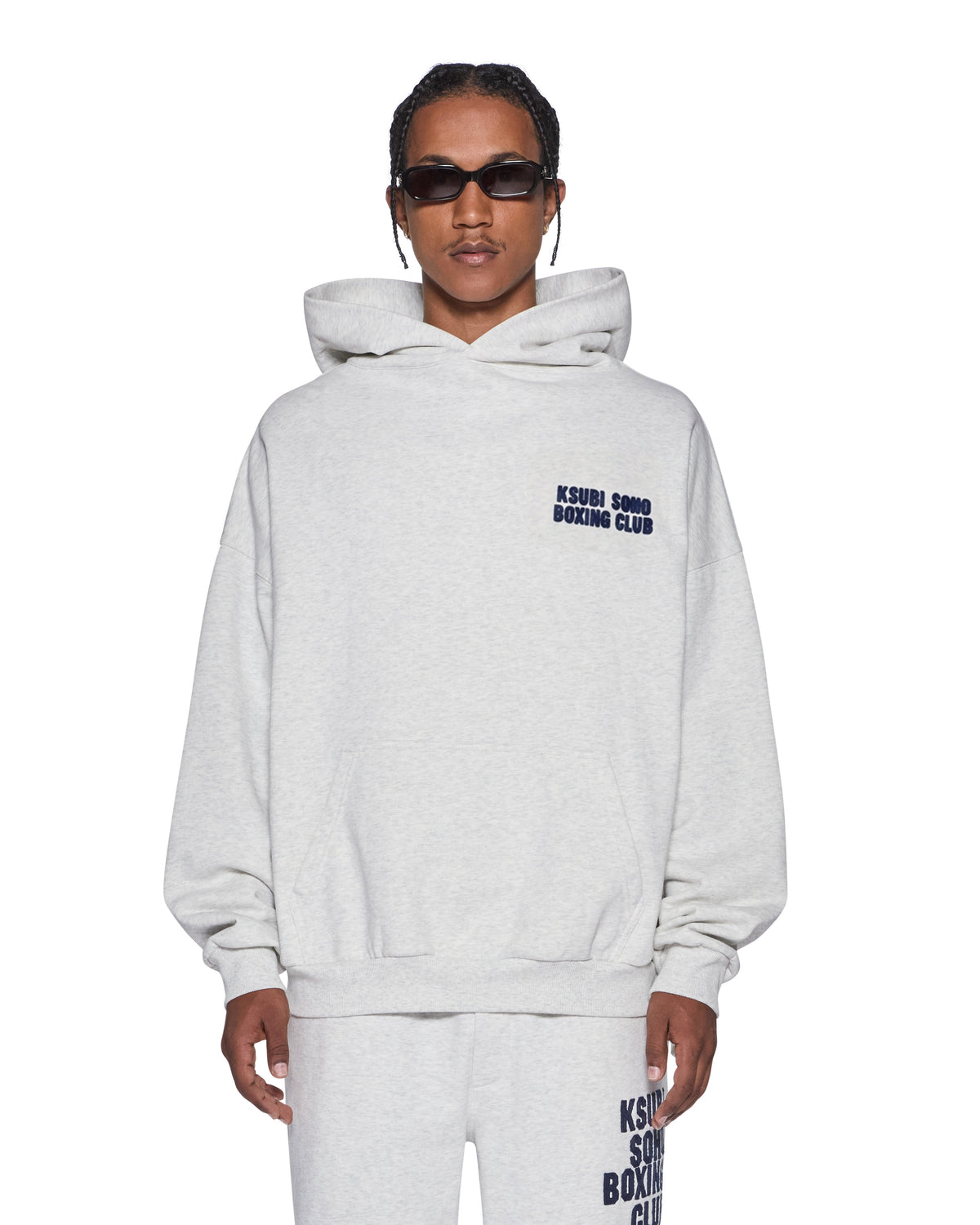 Mens Club Ekcess Hoodie Snow Marle Oversized Fleece - Grey
