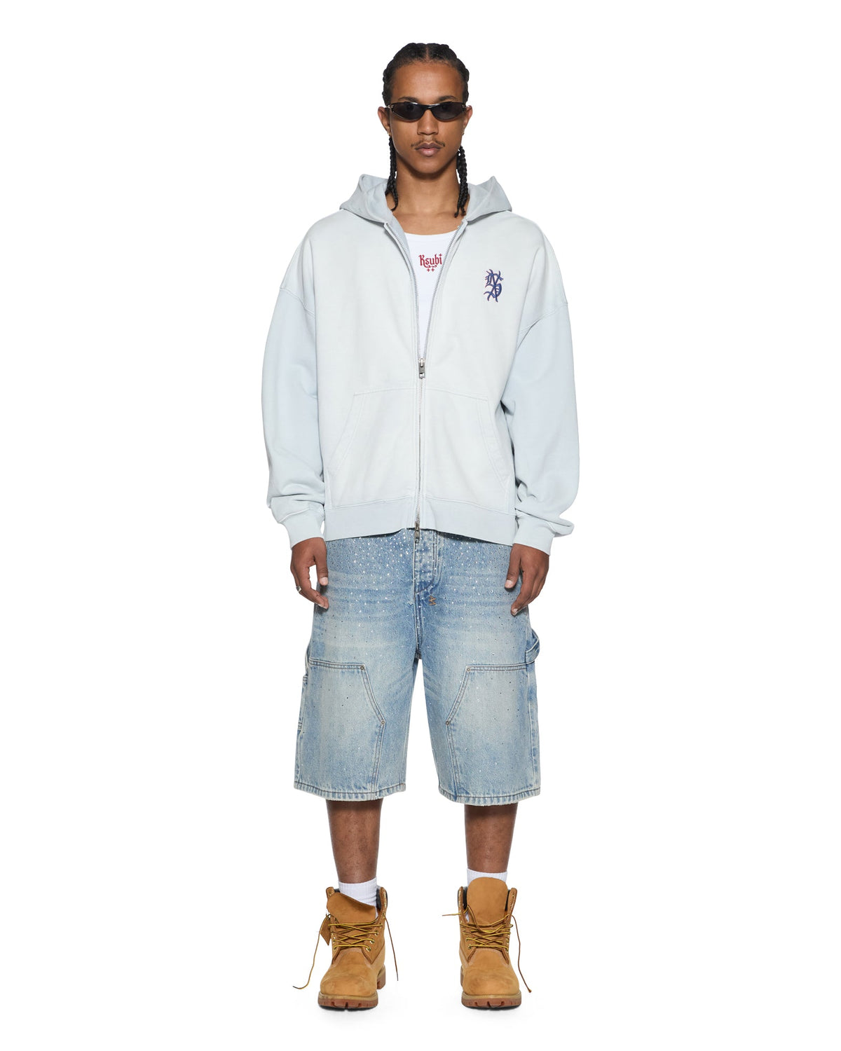 MENS EFFECT EKCESS ZIP HOODIE ICE MIST FLEECE