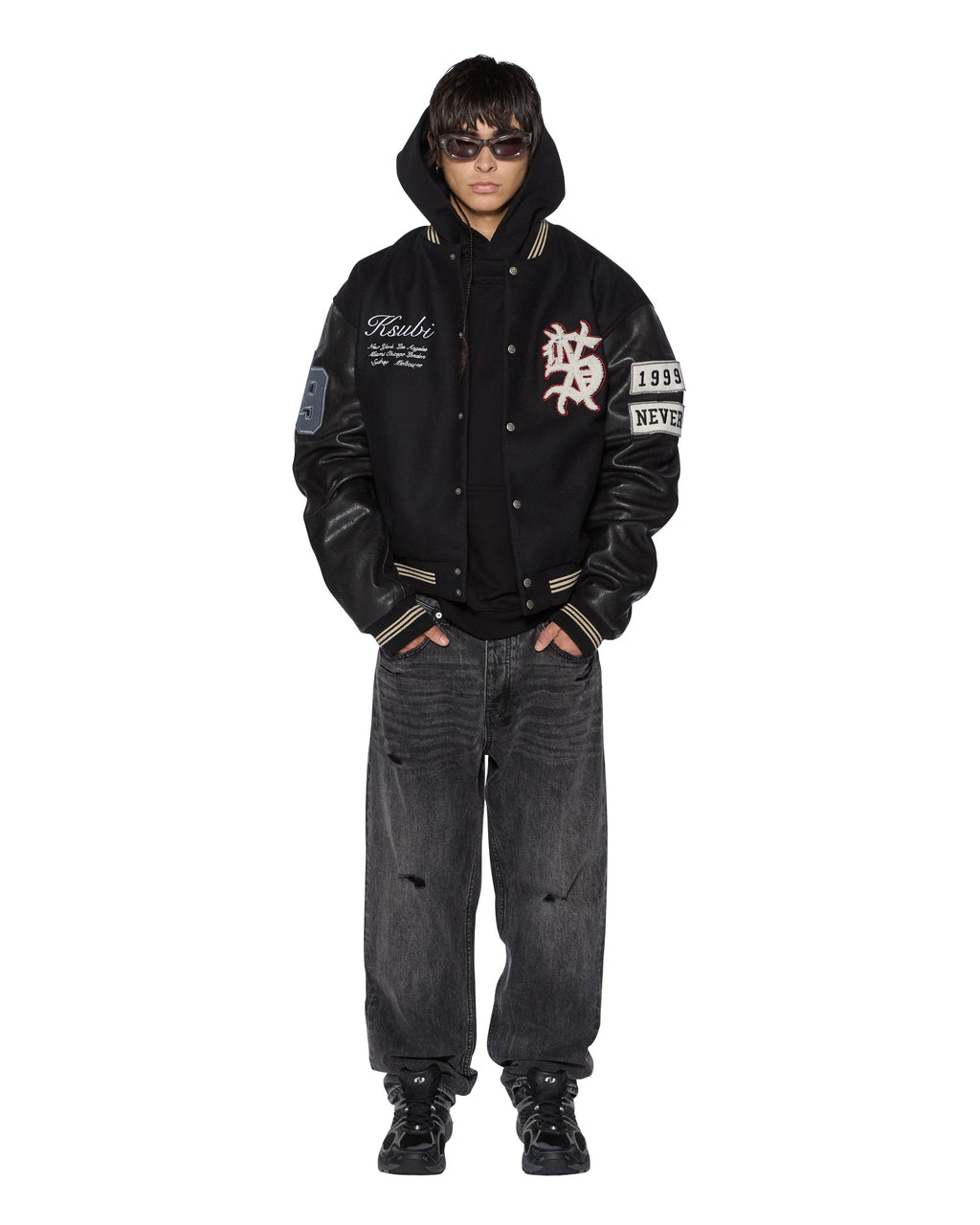 MENS PLAYOFF VARSITY JACKET BLACK JACKETS