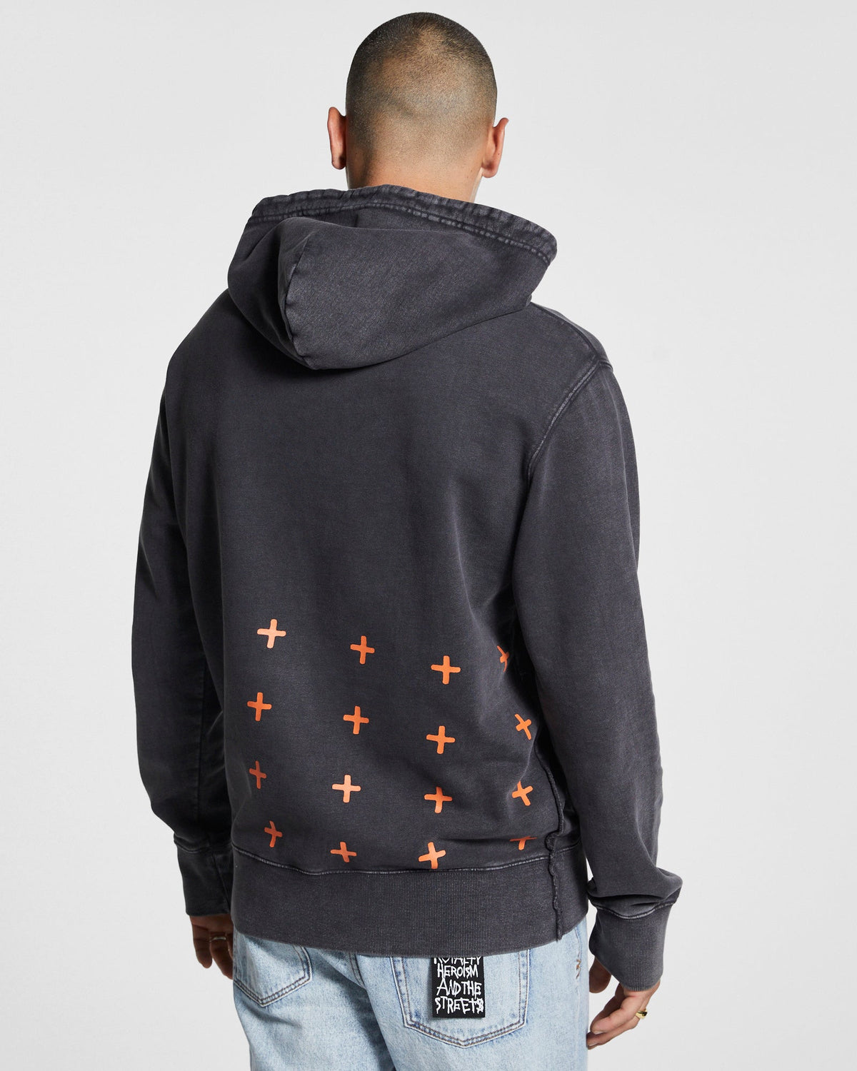 Mens Sedated Kash Hoodie Black Dye Regular Fleece - Black