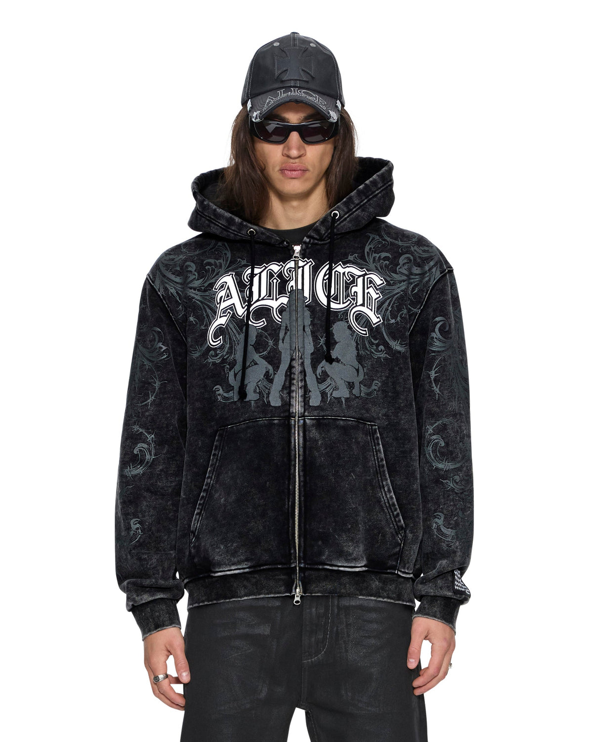 KSUBI X ALICE HOLLYWOOD GRAPHIC ZIP HOODIE BLACK