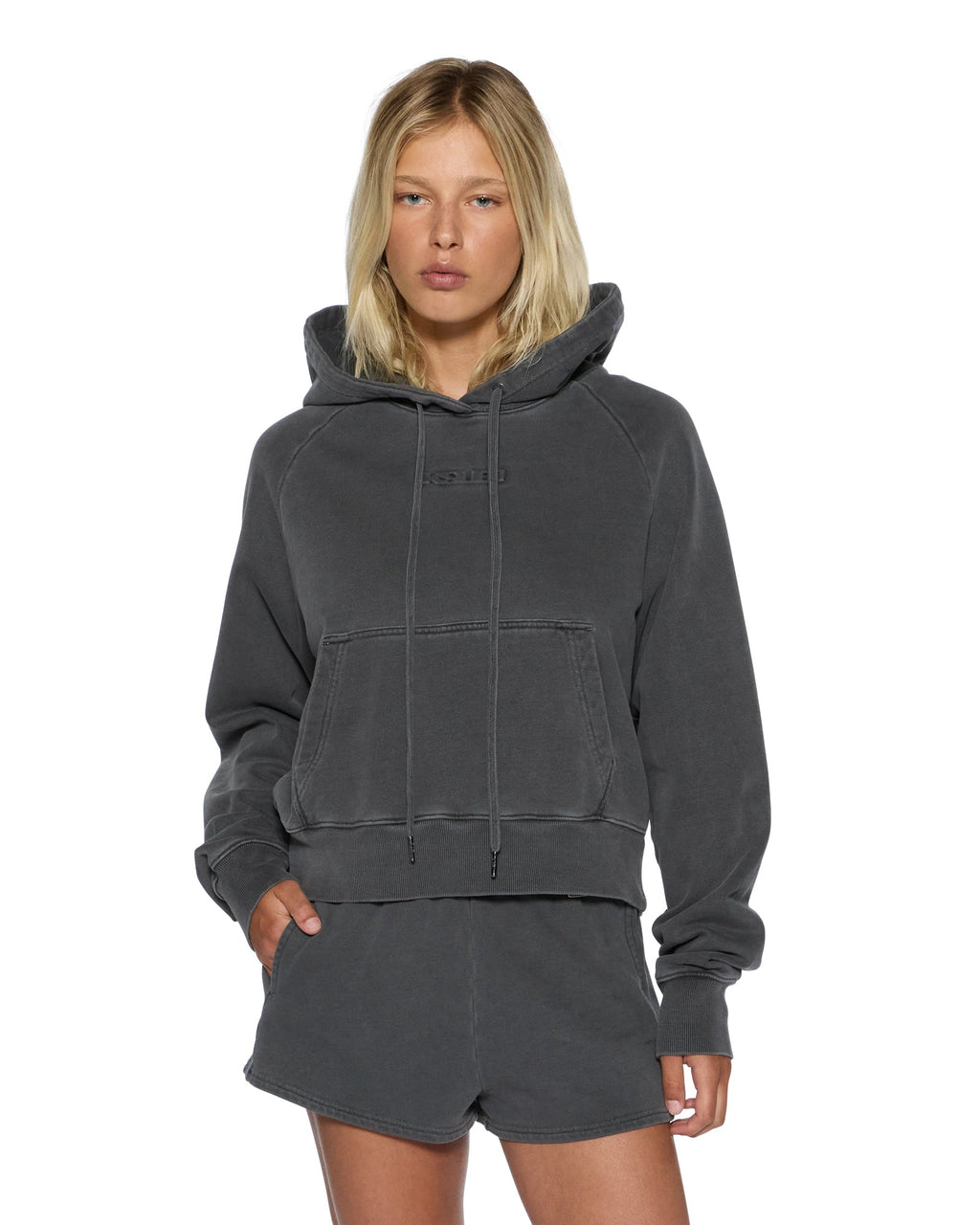 WOMENS ORIGIN HOODIE CHARCOAL FLEECE