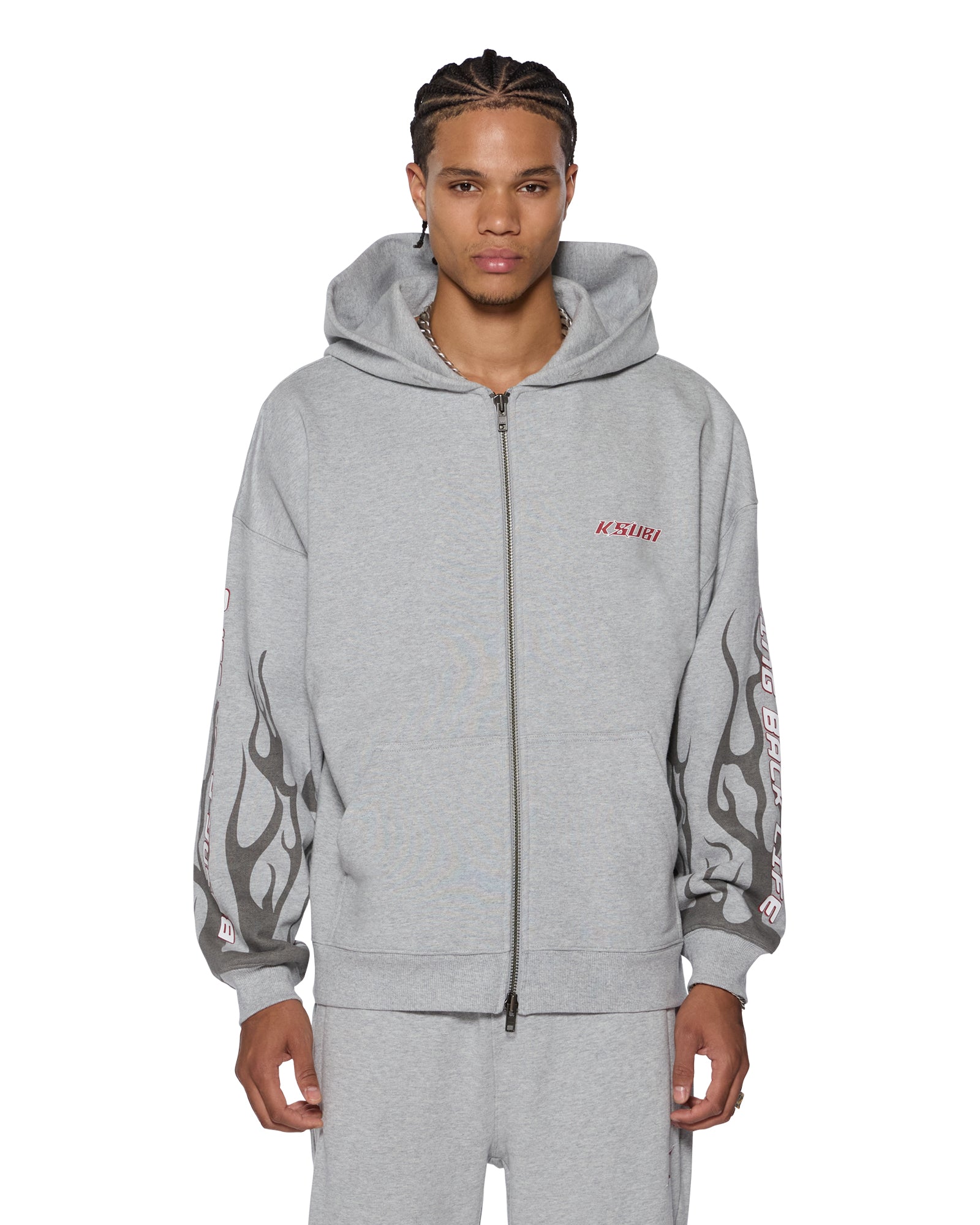 STINGER EKCESS ZIP HOODIE GREY MARLE