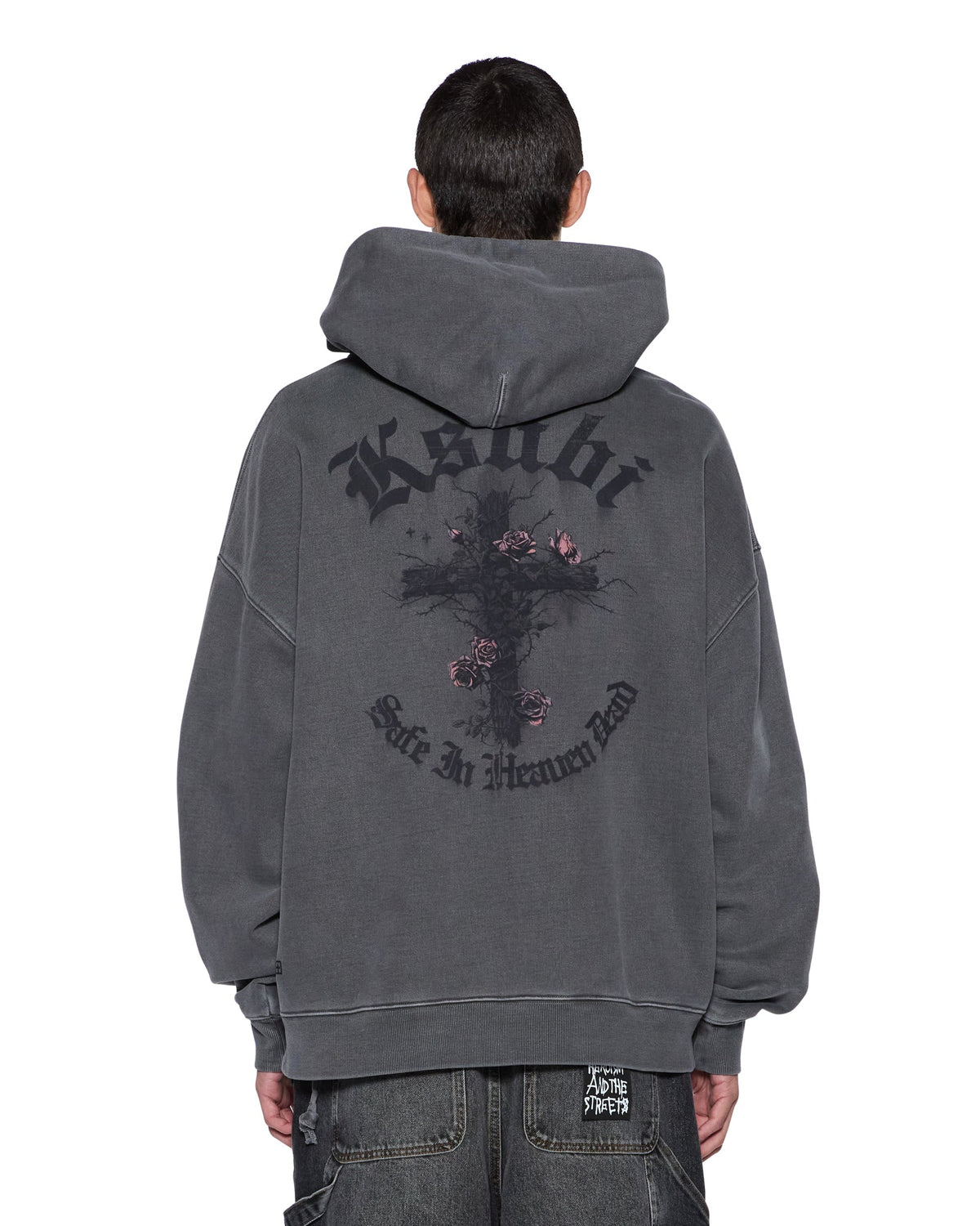 MENS THORNED EKCESS HOODIE CHARCOAL FLEECE