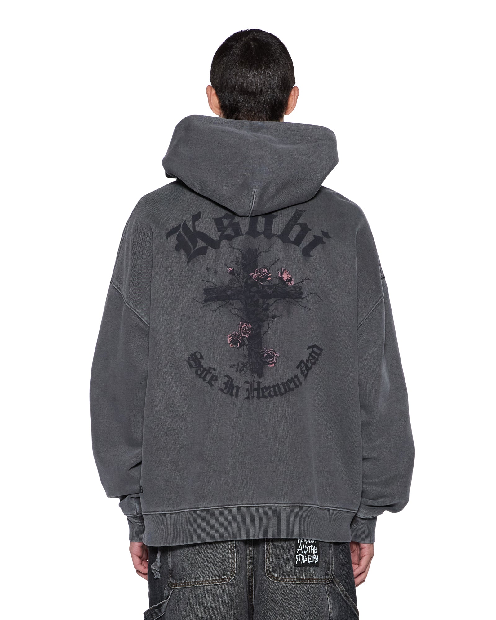 MENS THORNED EKCESS HOODIE CHARCOAL FLEECE