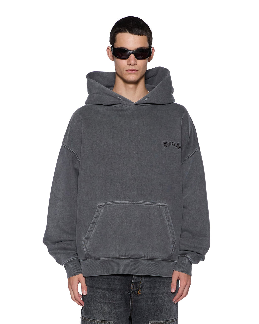 MENS THORNED EKCESS HOODIE CHARCOAL FLEECE