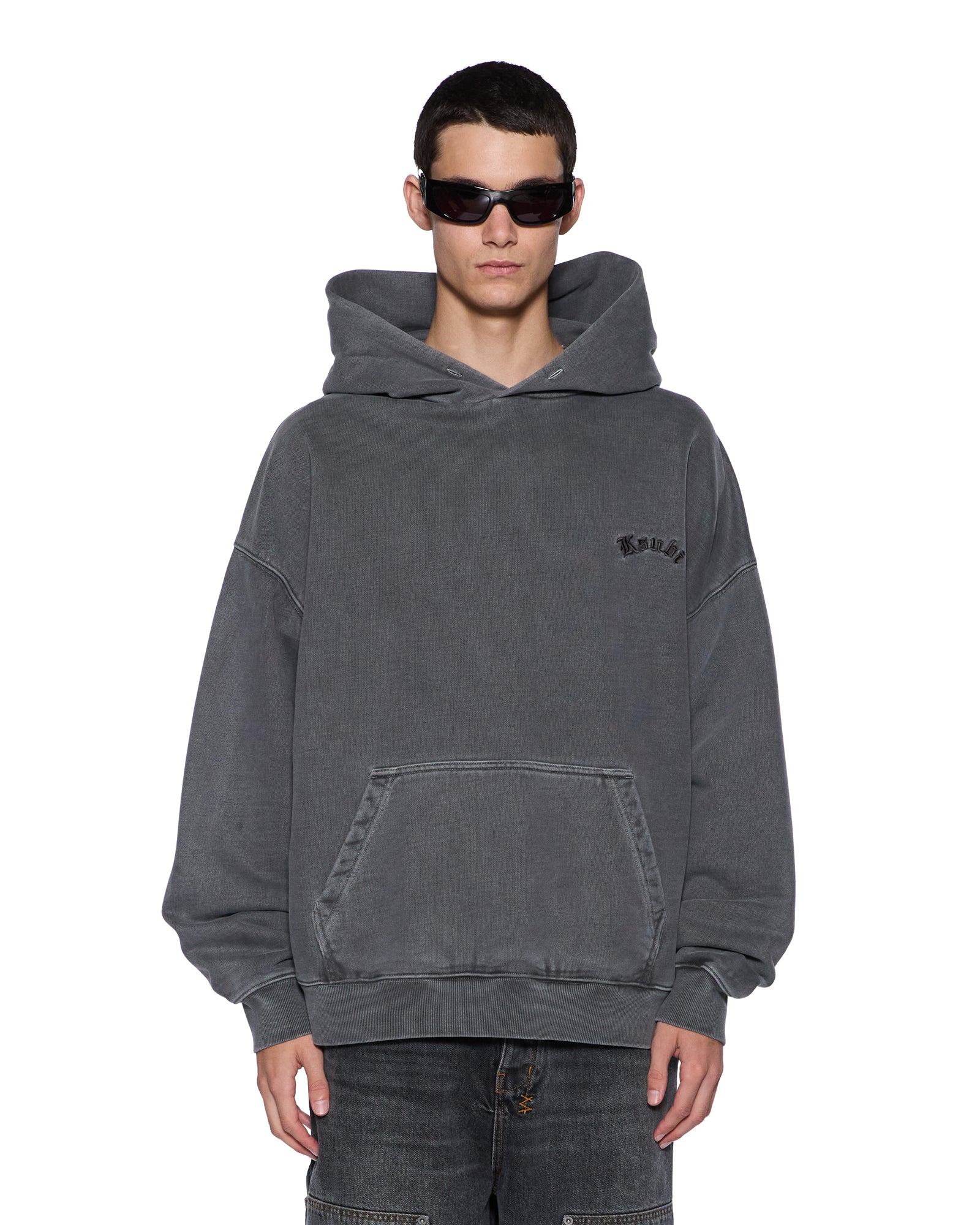 MENS  THORNED EKCESS HOODIE CHARCOAL OVERSIZED FLEECE