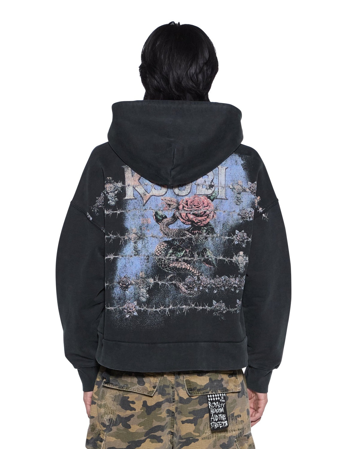 MENS DEATH SNAKE HALEN ZIP HOODIE ASH FLEECE