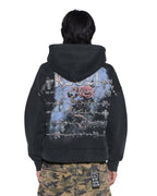 MENS DEATH SNAKE HALEN ZIP HOODIE ASH FLEECE