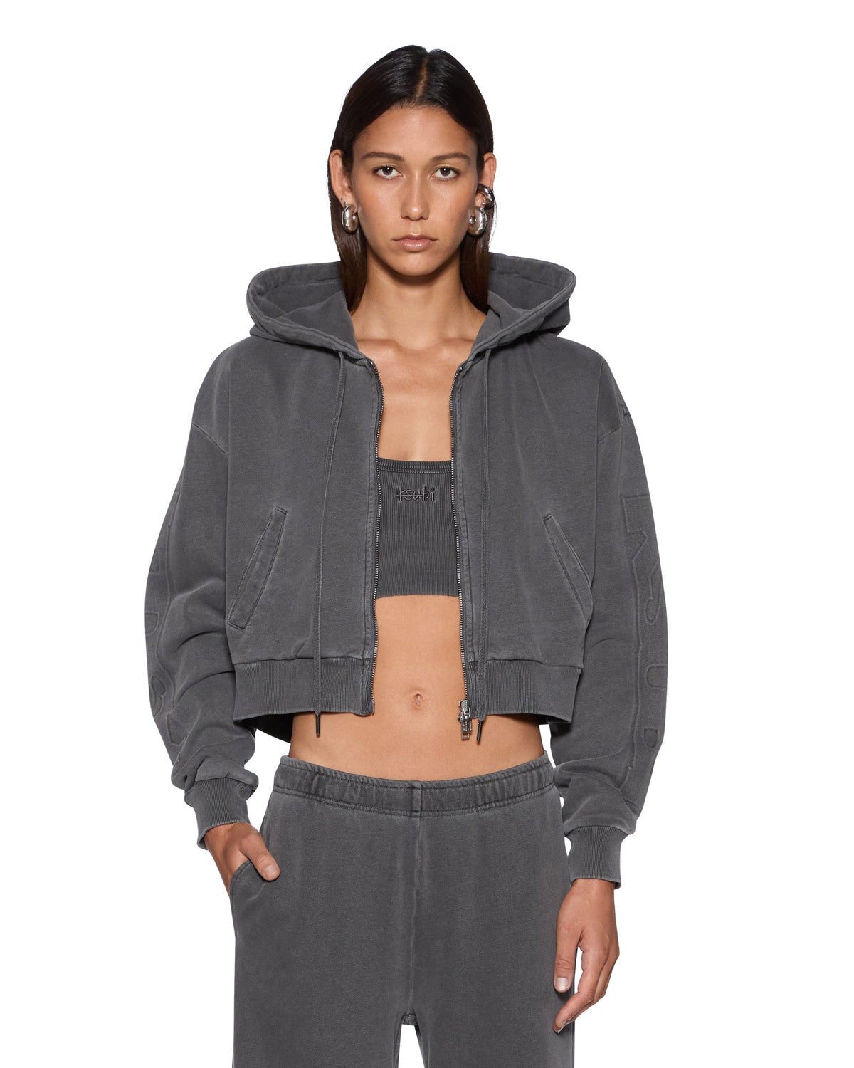 WOMENS SOTT ORIGIN HOODIE CHARCOAL FLEECE