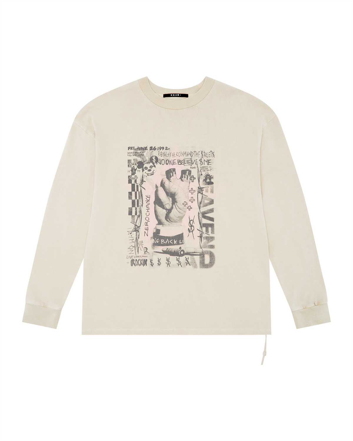 Mens Idols Ekcess Ls Tee Toner Oversized Tees - Tan