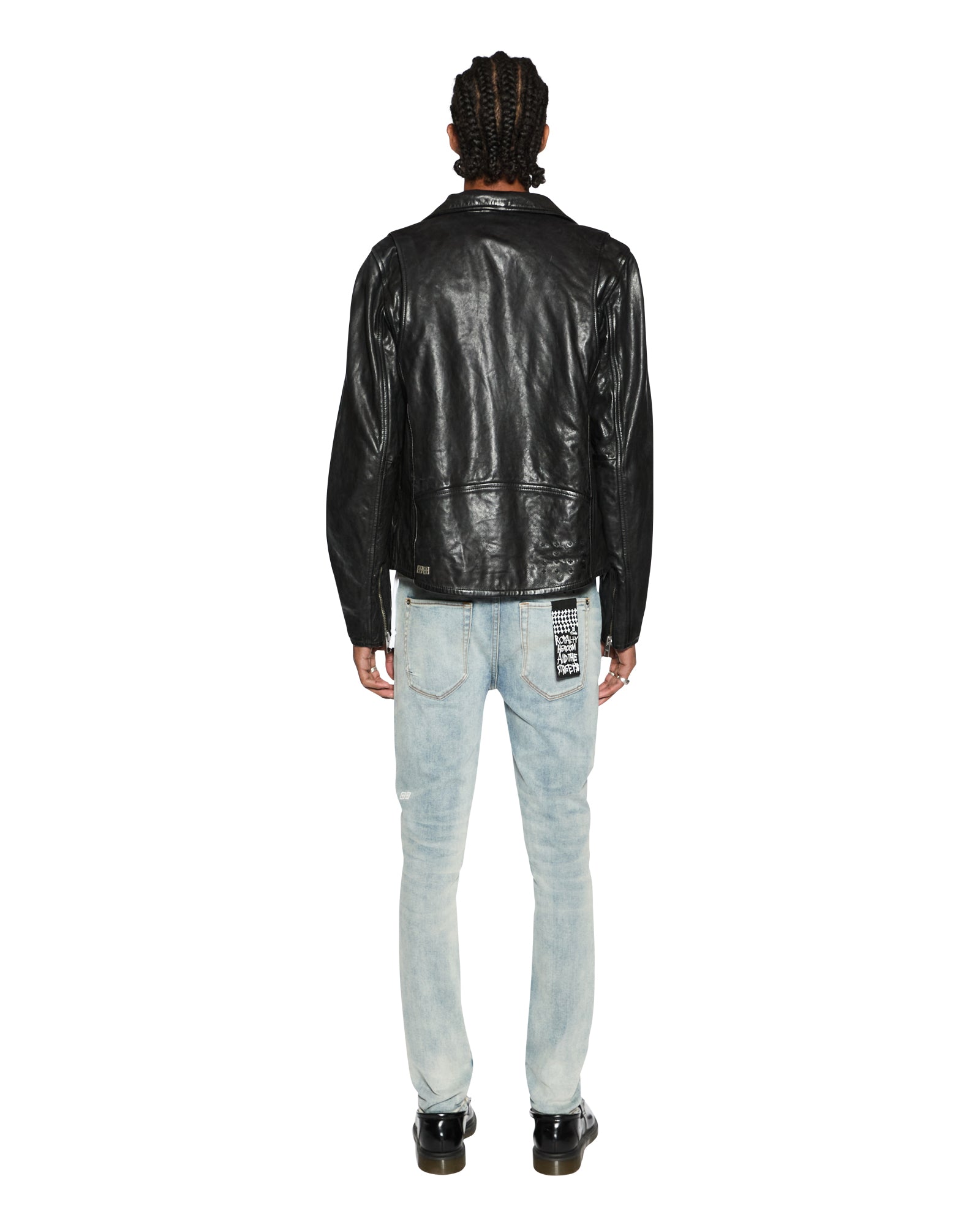 MENS  CAPITOL LEATHER JACKET BLACK REGULAR JACKETS