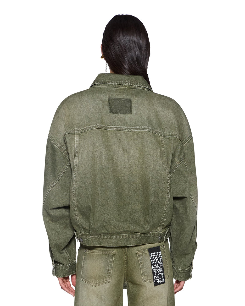 WOMENS RELAX TRUCKER JACKET MILITANT GREEN JACKETS