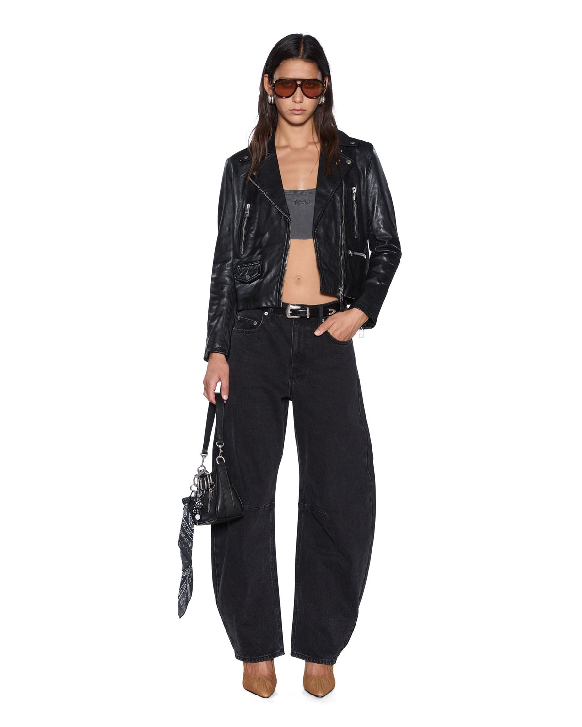 WOMENS AMPLIFY LEATHER JACKET BLACK JACKETS